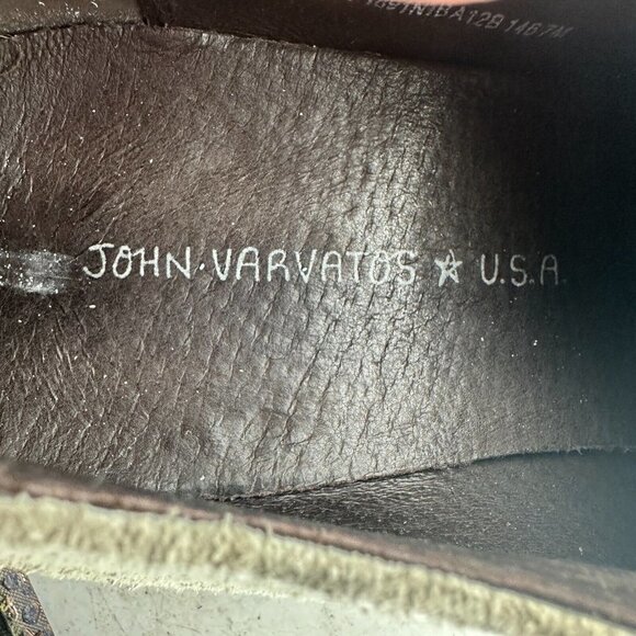 John Varvatos Men Size 7M White Beige Suede Plain Toe Derby Dress Shoes - Picture 14 of 15